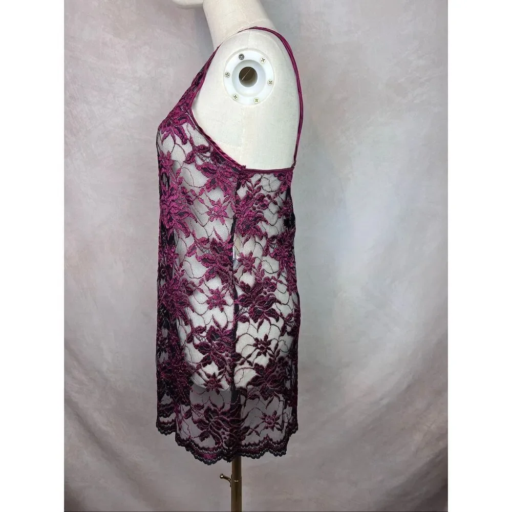 Vintage 1990s Lace Slip Lingerie Size Small Vampy Moody Gothic - Picture 3 of 7
